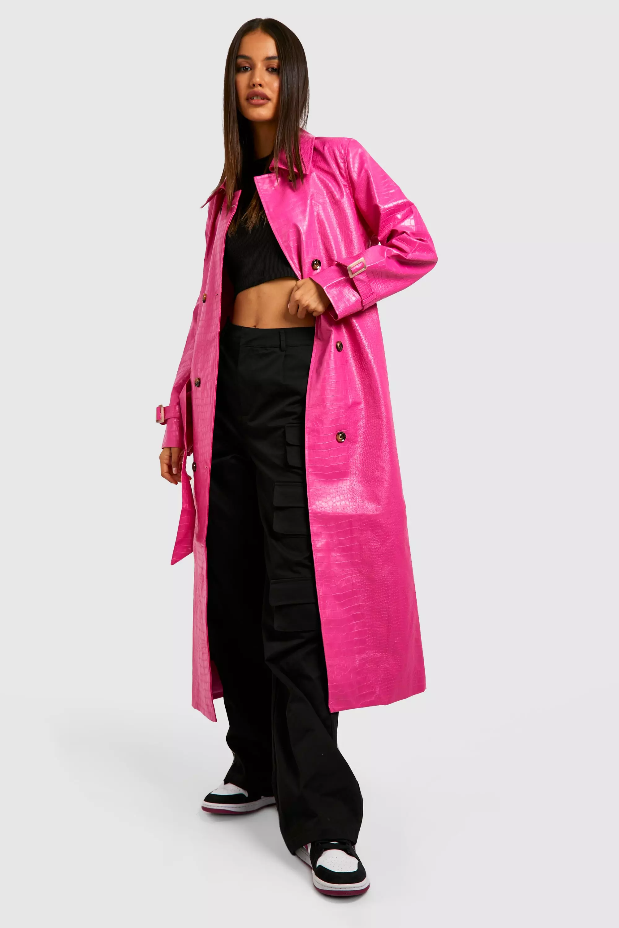 Boohoo pink clearance coat